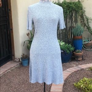 Forever 21 Grey Ribbed MockNeck Short-Sleeve Dress